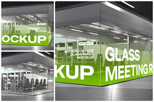 Glass Meeting Room Mockup, an Advertising Mockup by Unerispace