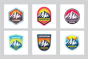 Mountain Badge Vector Logo Set