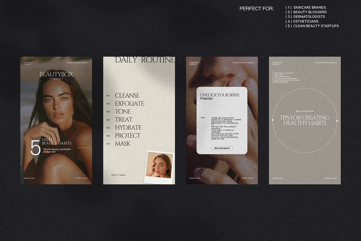 Neutral Skincare Story Templates preview 3