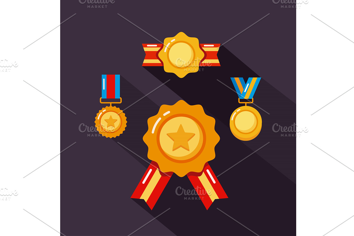 four win awards icons, an Object Illustration by studiogstock