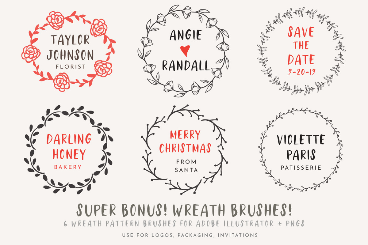 Honey & Lavender Cute Font + Extras preview 7