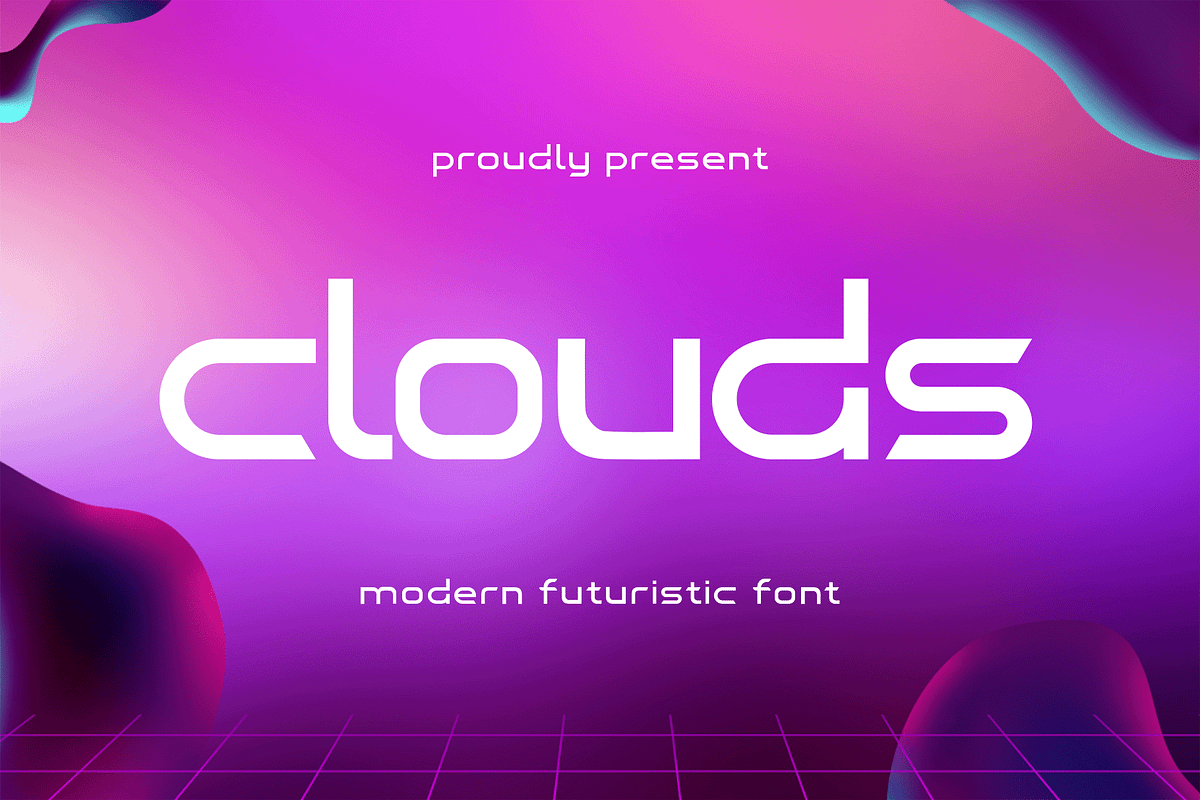 Clouds – Modern Futuristic Font, a Sans Serif Font by overlaytemplates (Photo 1 of 5)