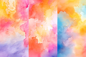 Watercolor Backgrounds. Children's