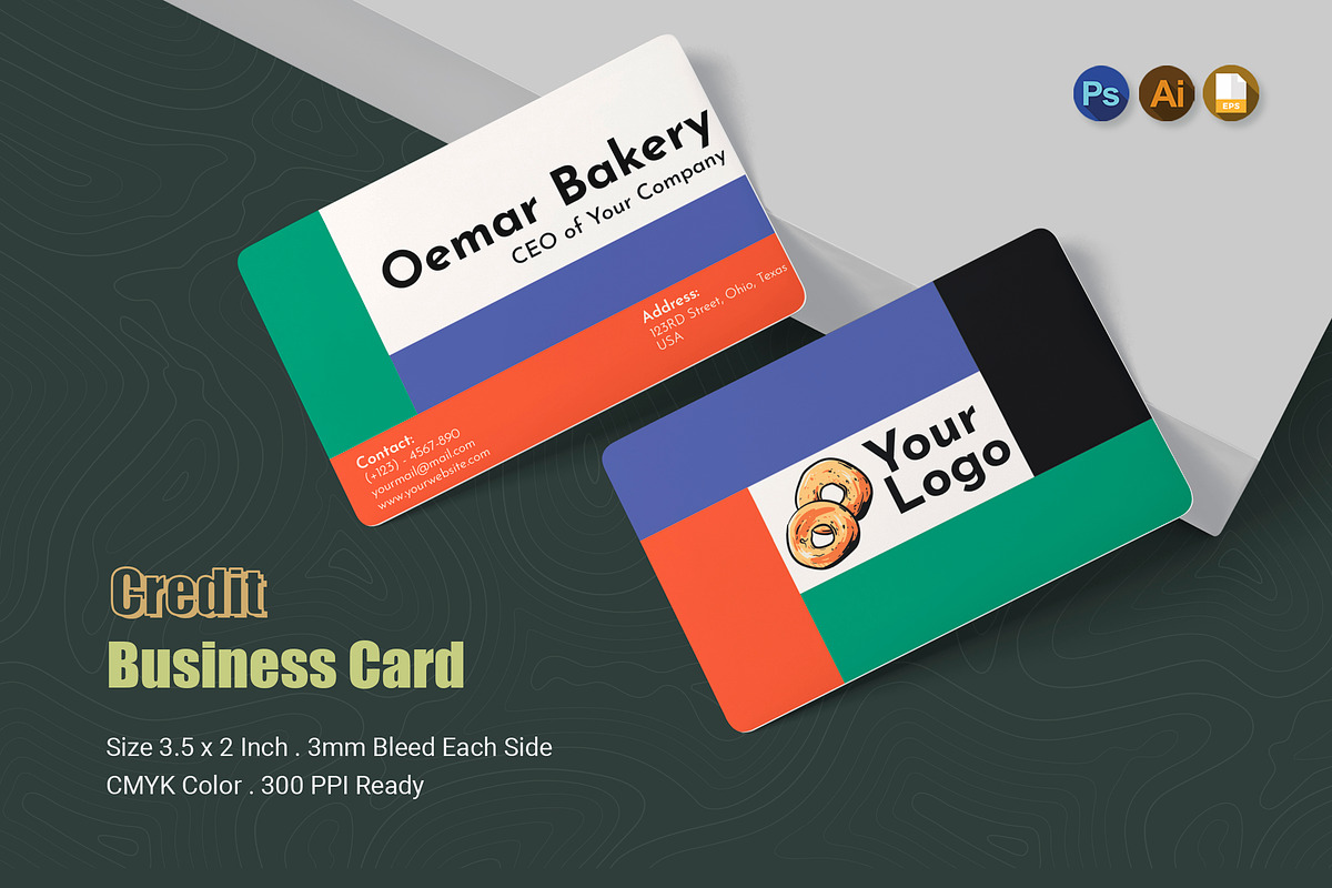 Bakery Promotion Business Card, a Business Card Template by Esensifiksi.studio (Photo 1 of 2)
