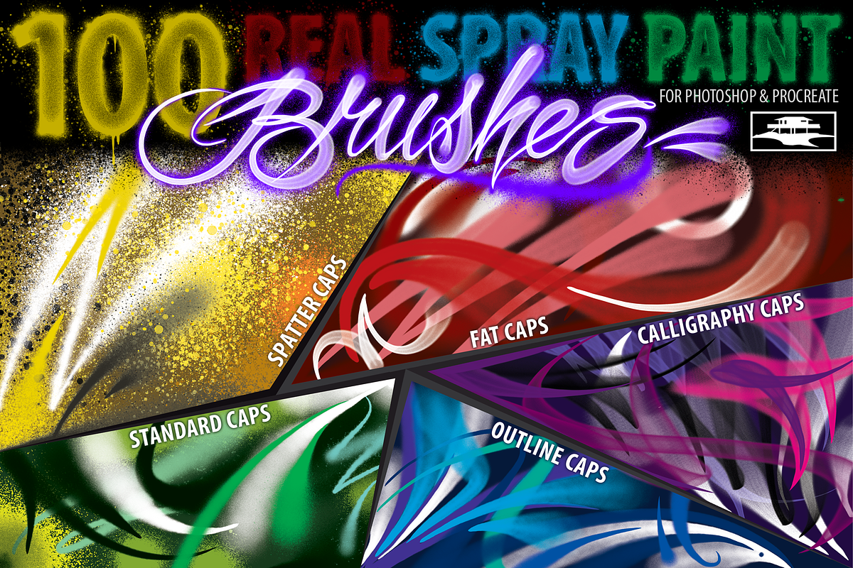 Raseone Real Spray Paint Brushes, a Brush Add-On by Graffiti Fonts® (Photo 1 of 5)