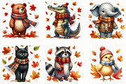 Watercolor Autumn Animal Clipart, an Illustration by OK Design (Thumbnail 2 of 5)