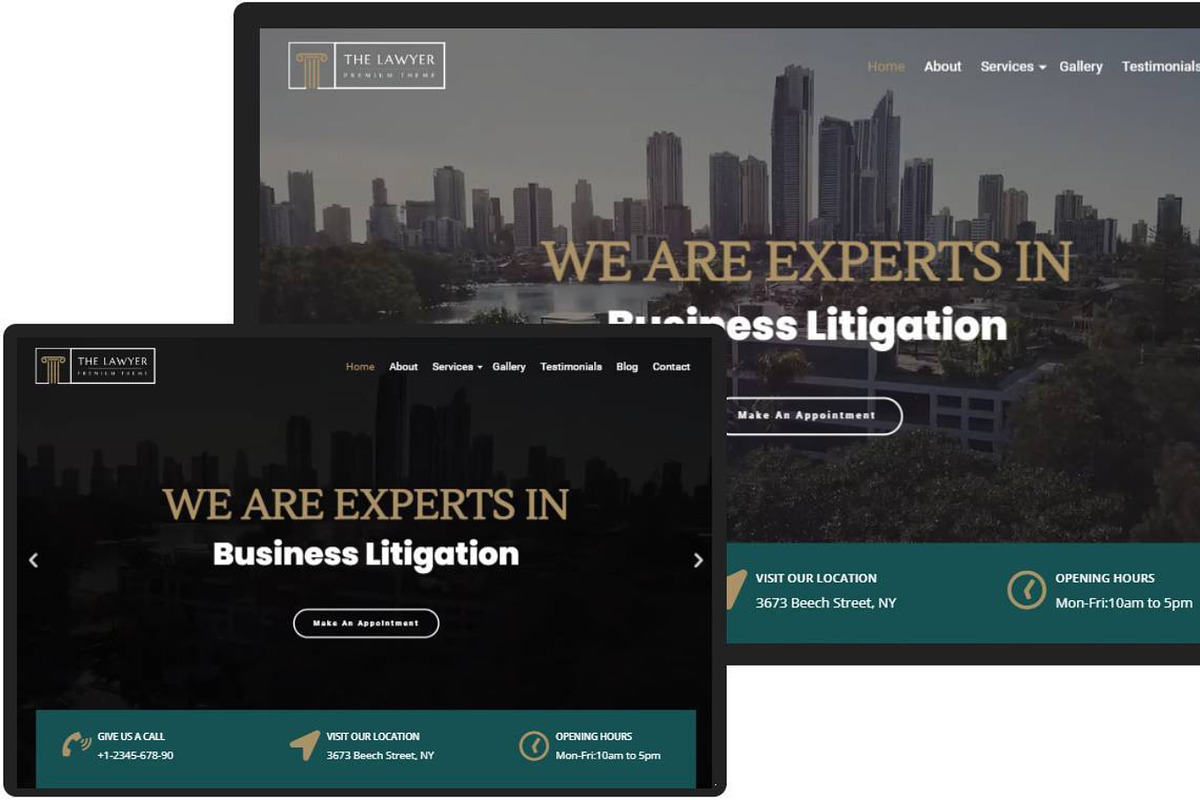 The Lawyer WordPress Theme - Website Template For Lawyers and Attorneys preview 2