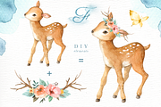 Happy Forest Watercolor Clip Art, an Animal Illustration by everysunsun (Thumbnail 6 of 6)