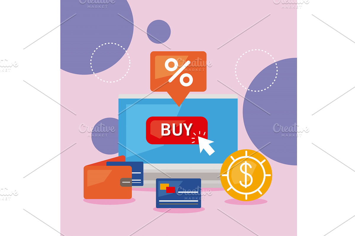 ecommerce business in desktop, an Object Illustration by studiogstock