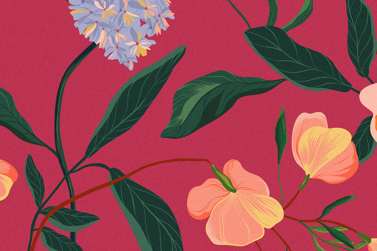 Vibe Lush Nature Floral Pattern, a Pattern Graphic by likorbut (Photo 12 of 12)