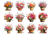 Spring Flower Basket Clipart Set, an Illustration by Design Market (Thumbnail 3 of 5)