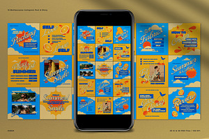 SummerFashion Instagram Pack, a Social Media Template by graphicook