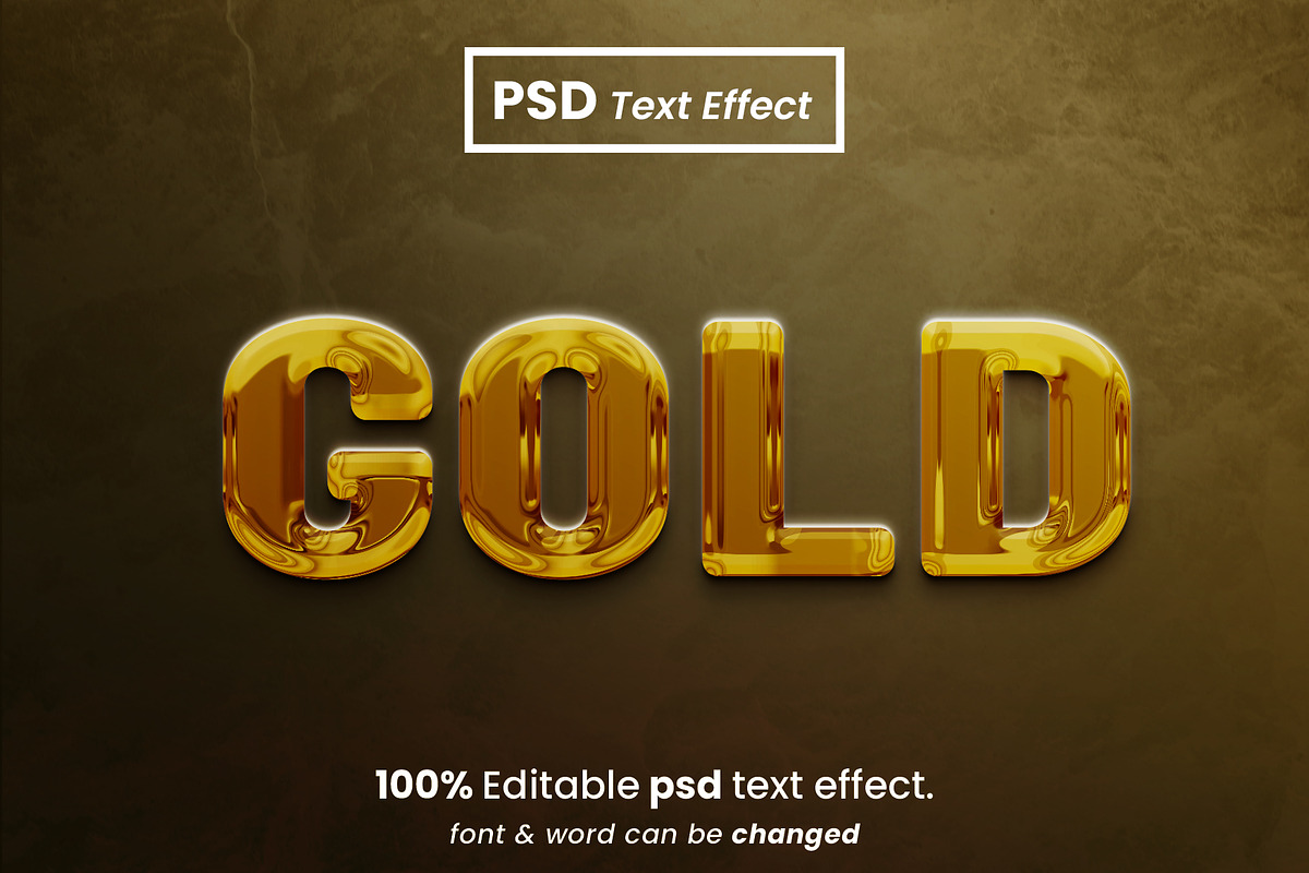 Gold Liquid 3D Text Effect Bundle, a Brushes & More by Zamans (Photo 4 of 10)
