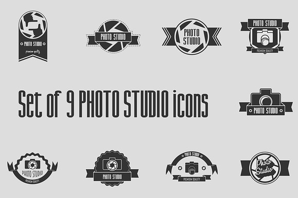 Set Of 9 Photo Studio Icons