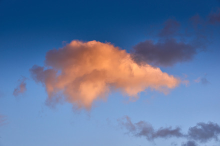 beautiful morning sky with fluffy clouds