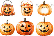 Halloween Pumpkins Clipart, an Illustration by Designking (Thumbnail 2 of 4)
