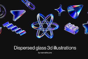 Dispersed glass 3d illustrations, an Illustration by Wannathis.one