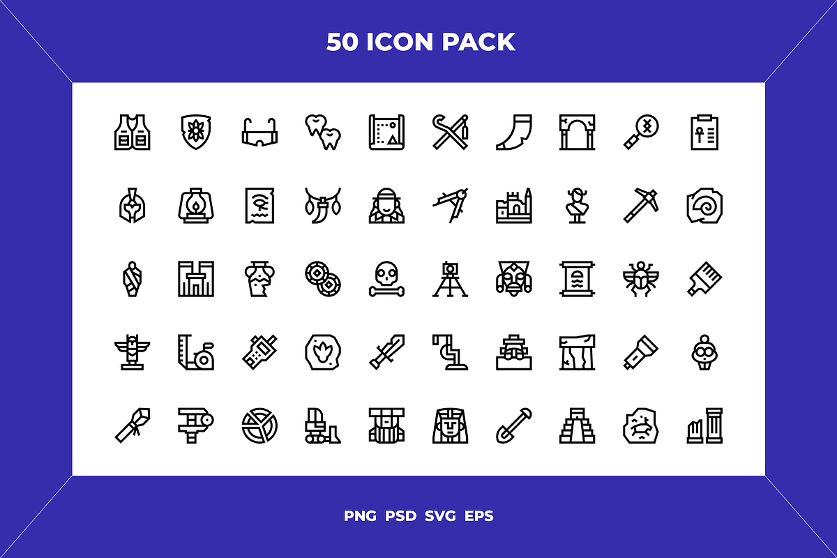 Archeology icons, an Outline Icon by Wencory (Photo 1 of 2)