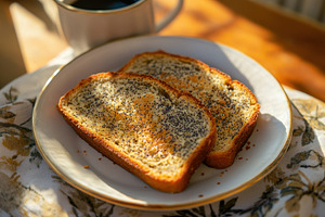 Delicious toasted slices of poppy, a Photo by Pavel_design