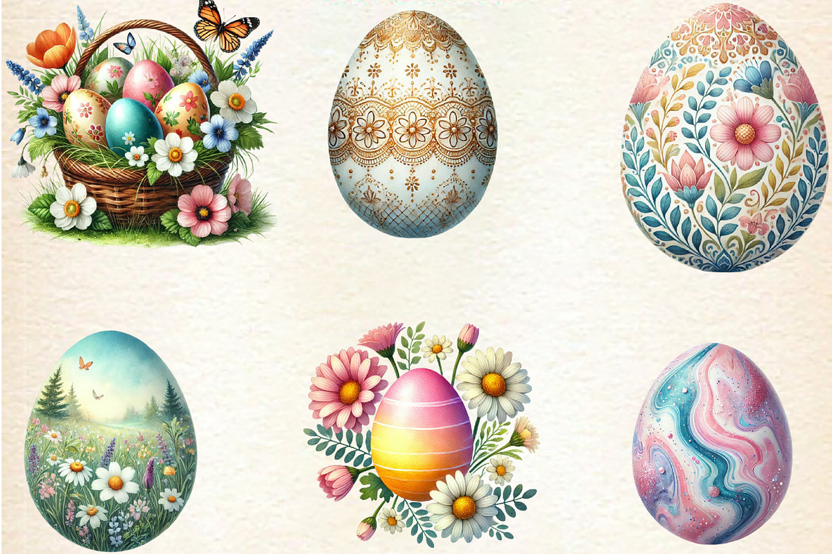 Easter Egg Sublimation Clipart Bundl, an Illustration by DreamArtGraphic (Photo 4 of 5)