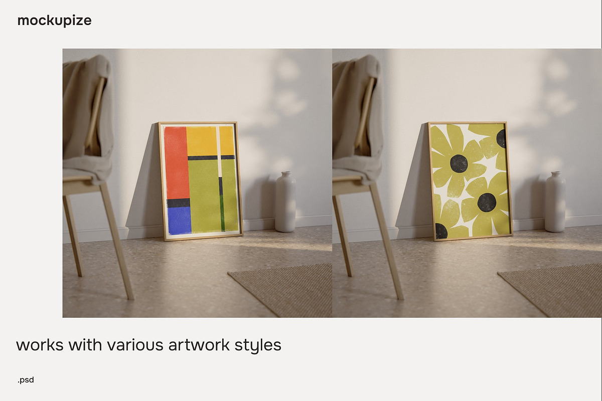 DIN A Wall Leaning Frame Mockup, a Household Mockup by mockupize (Photo 7 of 7)