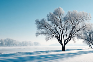 Serene winter landscape with frost, a Nature Photo by MistyDay