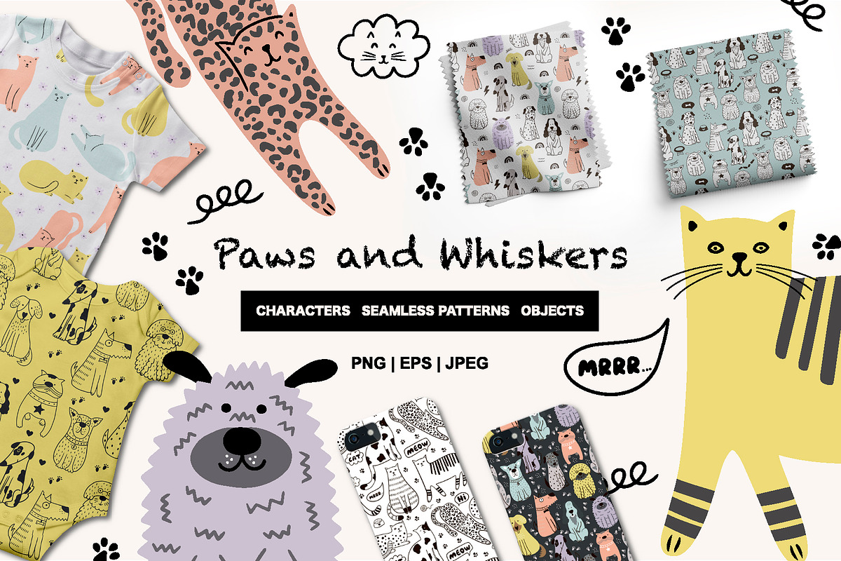 Cats and dogs! Set-2, a Background Graphic by Alona Savchuk (Photo 1 of 16)