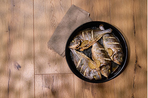 Fresh dorado fish prepared with, a Food & Drink Photo by darksoul72