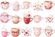 Valentine's Day Coffee Cup Clipart, an Illustration by Designking (Thumbnail 2 of 5)