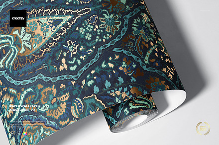 Paper Wallpaper Mockup Set v.1, a Merchandise Mockup by creatsy5