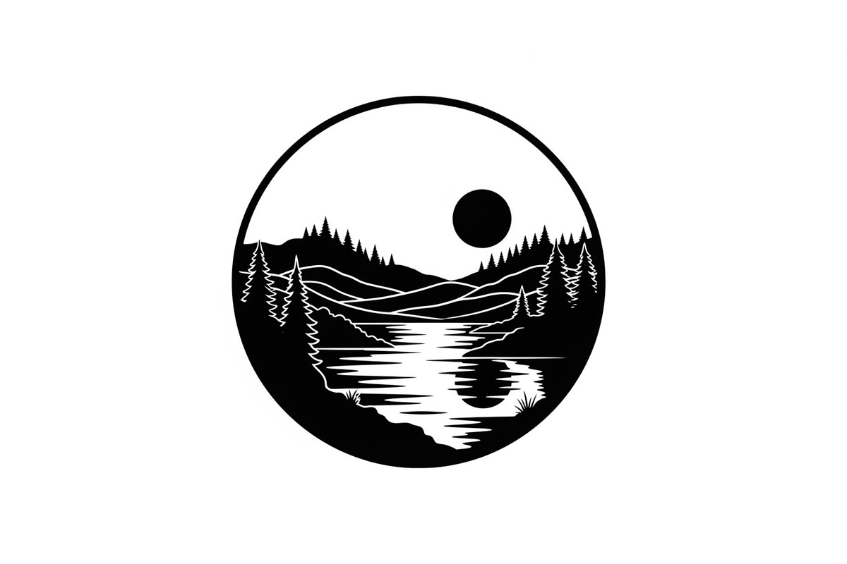 Circular Nature Landscape Silhouette, an Illustration by yasushie (Photo 10 of 51)