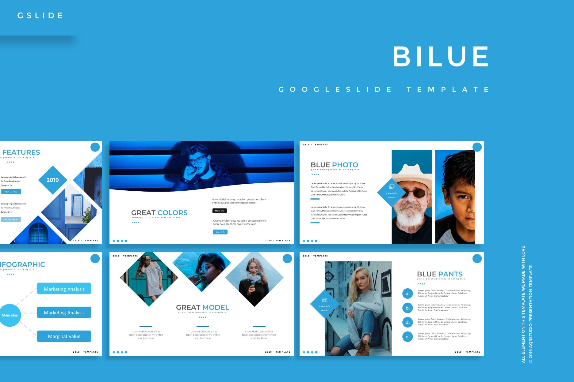 Bilue - Google Slides Template, a Presentation Template by AQR Studio