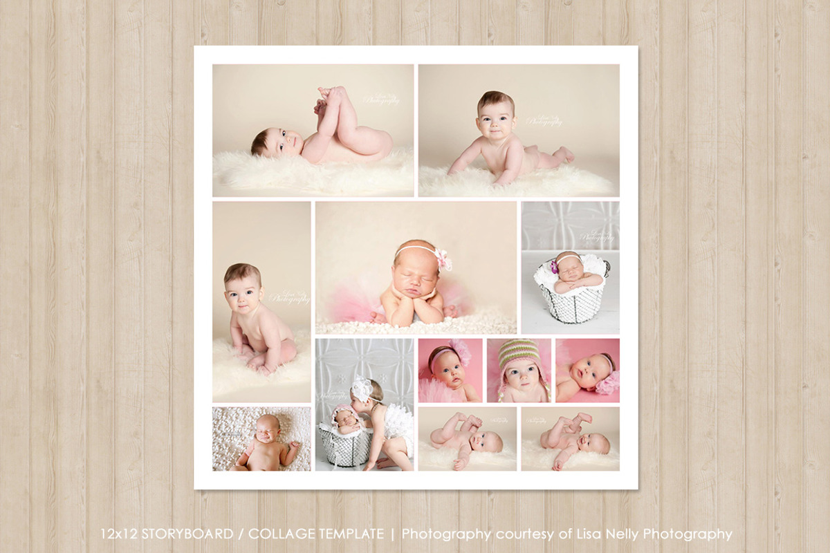 12x12 Photo Collage Template, a Templates & Theme by designsontheside