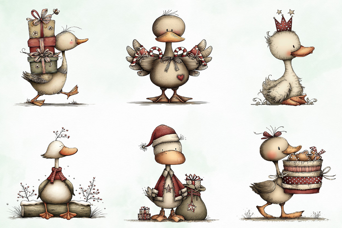 Whimsical Geese Clipart Bundle, an Illustration by Creative Art (Photo 5 of 10)