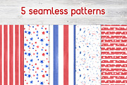 4th of July Watercolor Clipart Set, a Decorative Illustration by Sha1nee (Thumbnail 3 of 4)