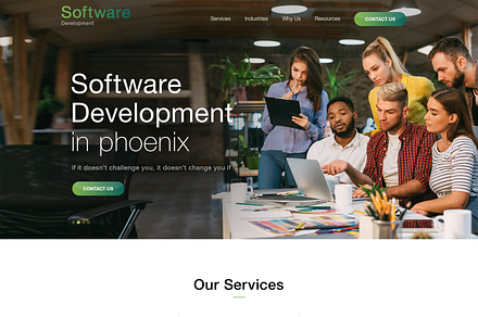 Software Development Website, a Landing Page Template by simplywebs