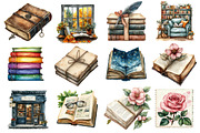 Watercolor Reading Books Clipart, an Illustration by Dream Creation (Thumbnail 3 of 4)