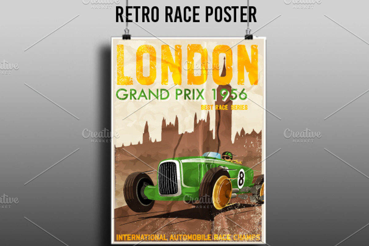 Retro race posters, an Education Illustration by swsctn