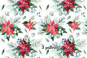 Watercolor Christmas flowers, a Decorative Illustration by YuliaBiser (Thumbnail 10 of 10)