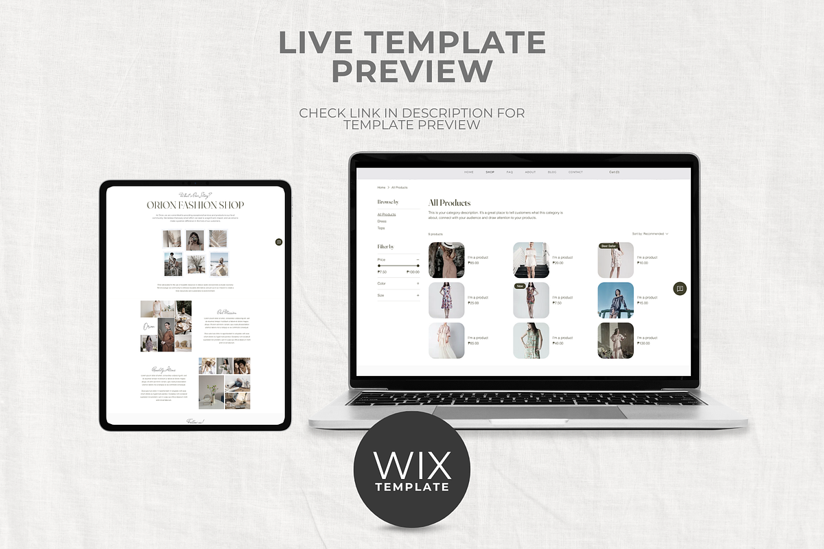 Wix Website Online Clothing Store, a Wix Template by Kromatic Design Studio (Photo 4 of 10)