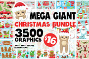 Mega Christmas Bundle -3500 graphics, an Illustration by PrettyBundles (Thumbnail 1 of 13)