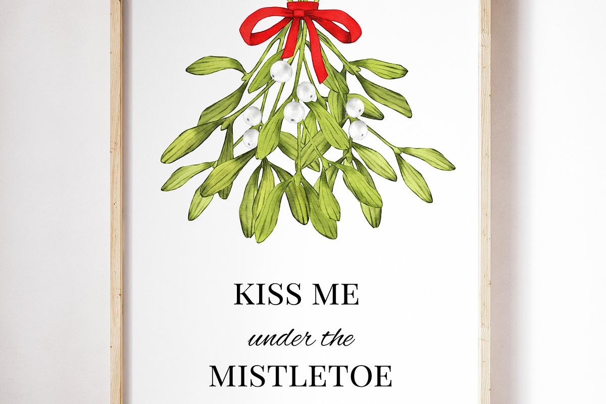 Mistletoe clipart watercolor png set, an Illustration by ARTVracovska (Photo 5 of 5)