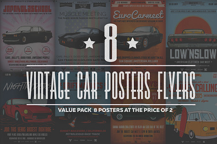 Retro Car Flyer/Poster Bundle