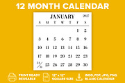 2027 Large Type 12x12 Calendar, a Stationery Template by Running With Foxes (Thumbnail 1 of 5)