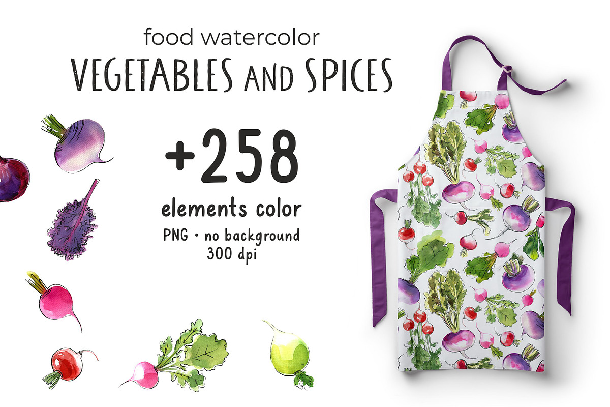 Food watercolor. Vegetables, a Food Illustration by irina.vaneeva (Photo 9 of 25)