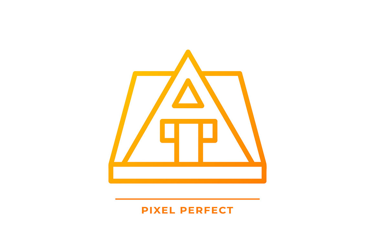 A-frame house pixel perfect gradient, an Icon by IMG Visuals