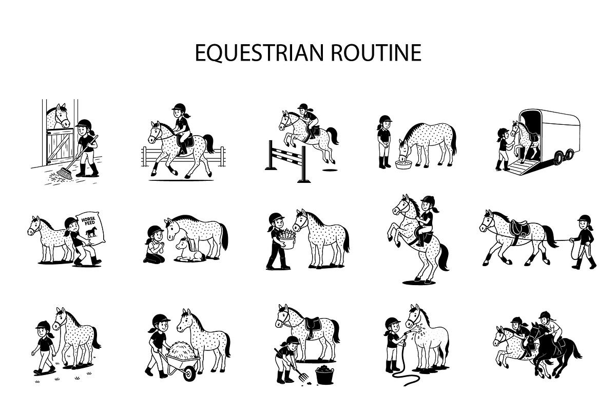 Equestrian routine, an Animal Illustration by Naurider