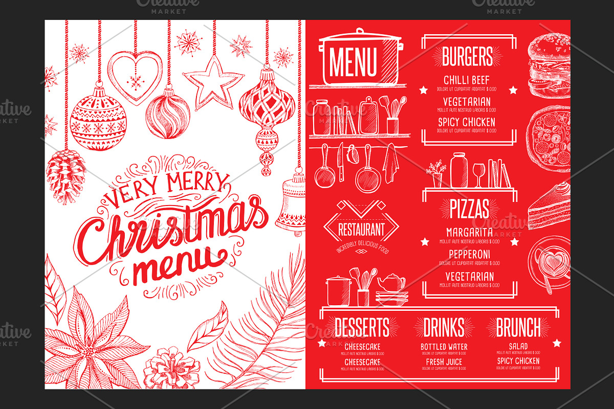 Christmas menu, a Flyer Template by SpaceDuck