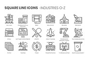 Square line icons, an Outline Icon by Howcolour (Thumbnail 40 of 85)