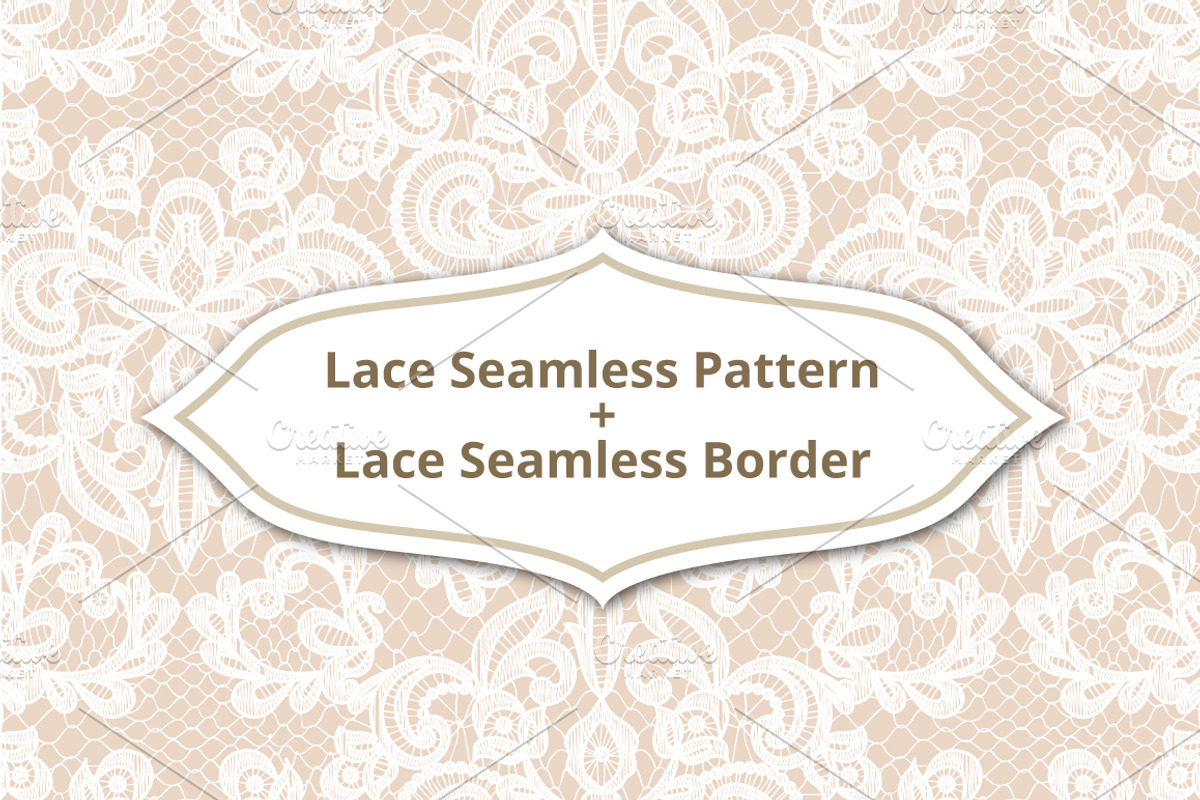 Lace Seamless Pattern & Border., a Decorative Illustration by Sveta Aho (Photo 1 of 3)